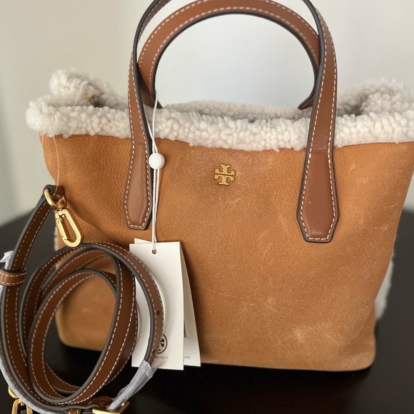 TORY BURCH NWT Blake Shearling Small Tote - Picture 5 of 9